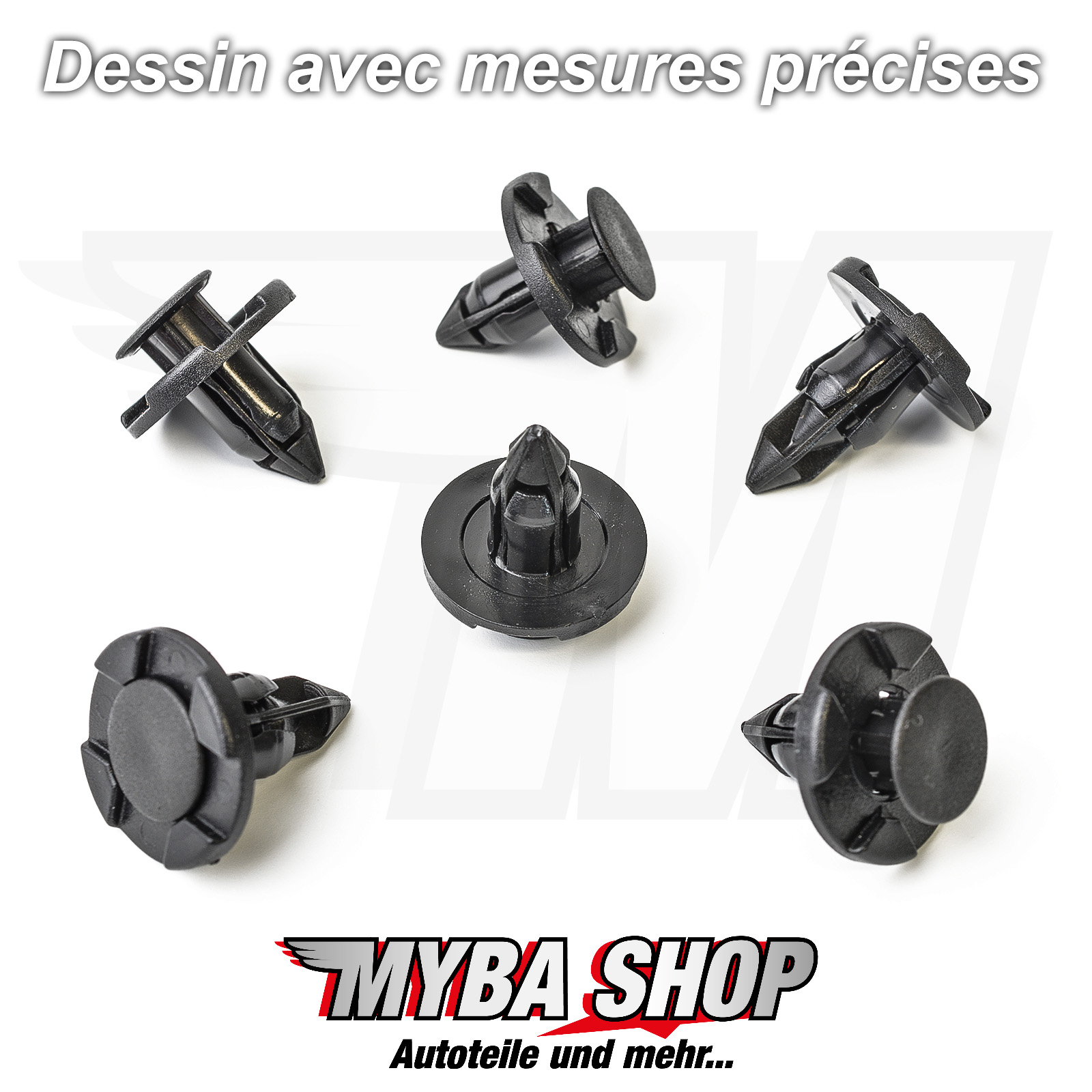 X Clips Agrafes Plastique Pare Chocs Fixation Honda Mazda Mitsubishi